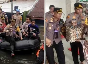 Guyur Hujan Tak Surutkan Kapolrestabes Makassar & Kapolsek Manggala Salurkan Bantuan untuk Korban Banjir