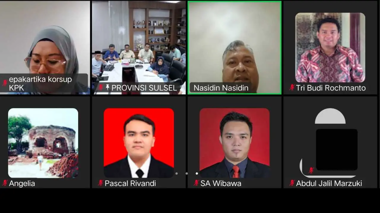 KPK dan Pemprov Sulsel Bahas Pengelolaan APBD dan Pengadaan Barang dalam Rakor Virtual