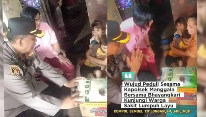 Kapolsek Manggala & Bhayangkari Kunjungi Warga, Salurkan Bantuan untuk Anak Penderita Lumpuh Layu