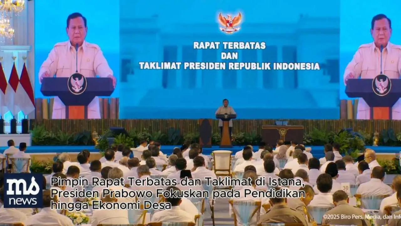 Presiden Prabowo Pimpin Rapat Terbatas, Bahas Pendidikan hingga Ekonomi Desa