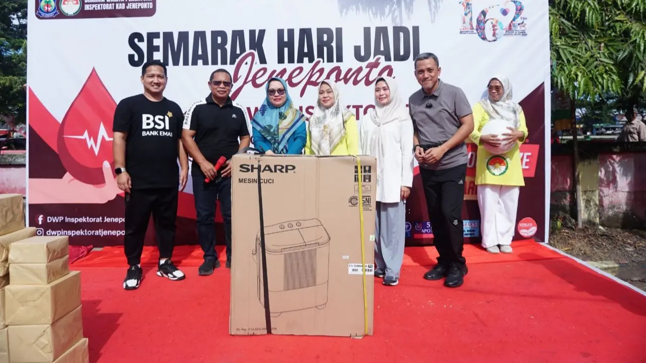 Meriahkan Hari Jadi Jeneponto ke-162, DWP Inspektorat Jeneponto Gelar Senam Sehat dan Donor Darah