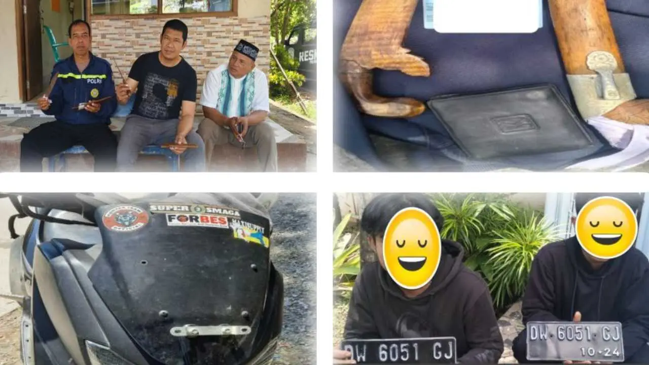 Kedapatan Bawa Badik, Dua Pemuda Diamankan Bhabinkamtibmas di Perumahan Telkomas