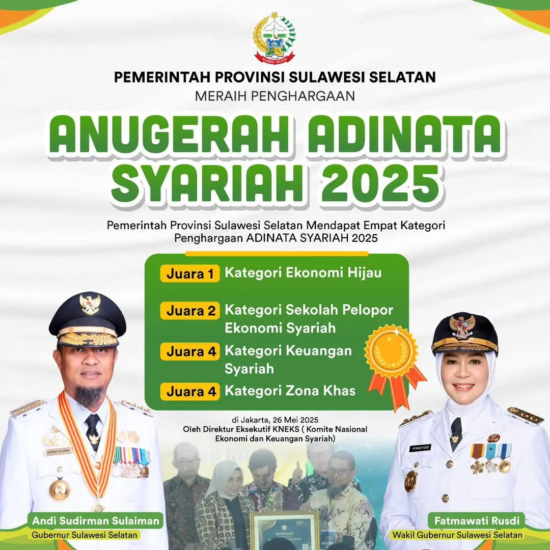 Sulsel Borong 4 Penghargaan di Anugerah Adinata Syariah 2025 2 Sulsel Borong 4 Penghargaan di Anugerah Adinata Syariah 2025