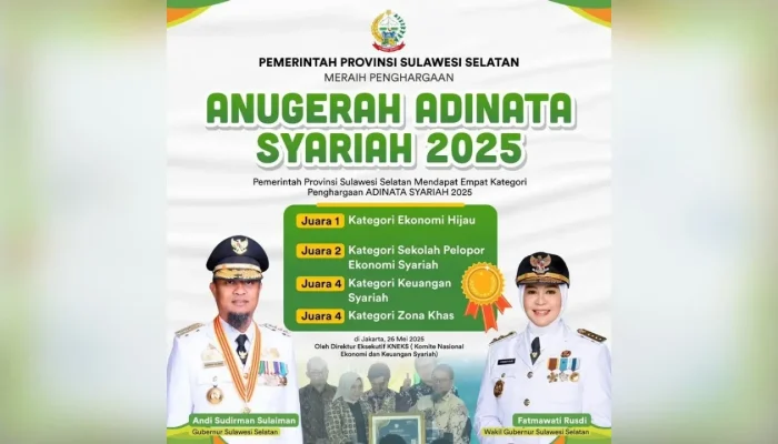 Sulsel Borong 4 Penghargaan di Anugerah Adinata Syariah 2025