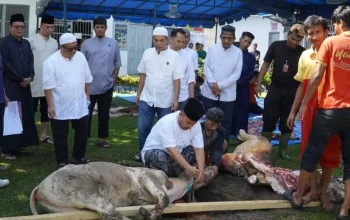 Rutan Kelas I Medan Gelar Sholat Idul Adha dan Pemotongan Hewan Qurban