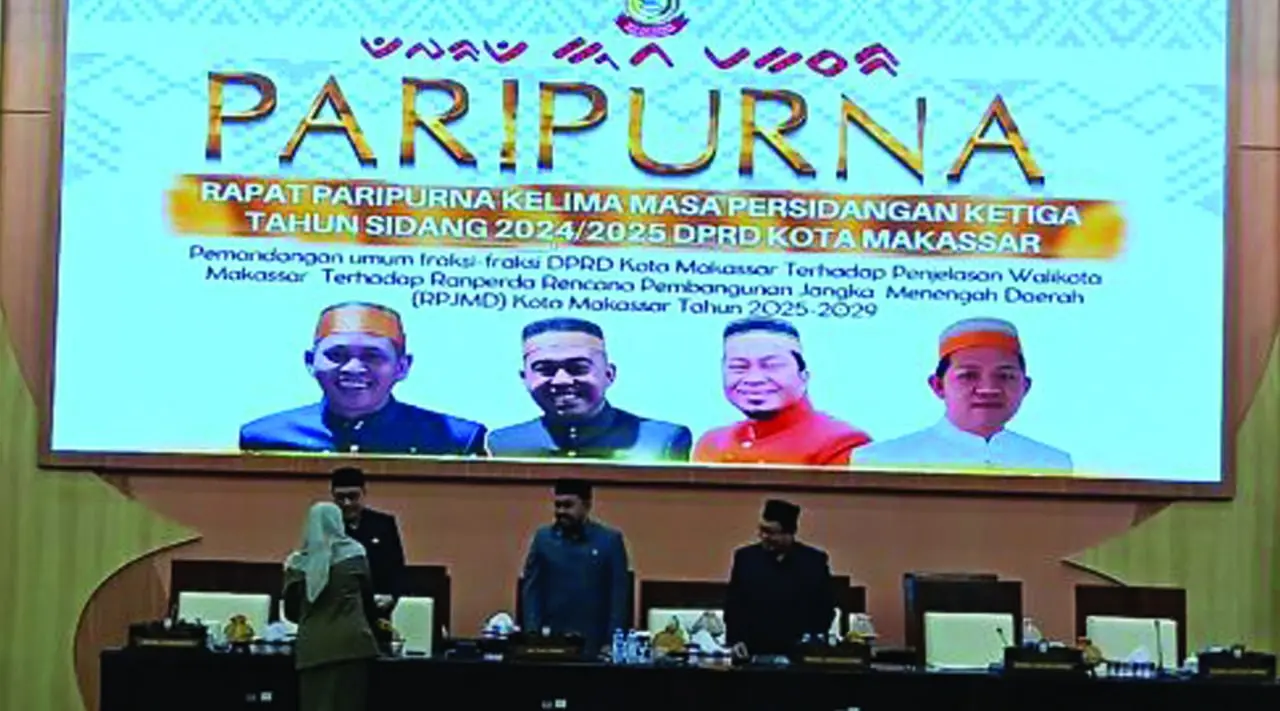 DPRD Makassar Gelar Paripurna, 9 Fraksi Sampaikan Pandangan atas Ranperda RPJMD 2025–2029