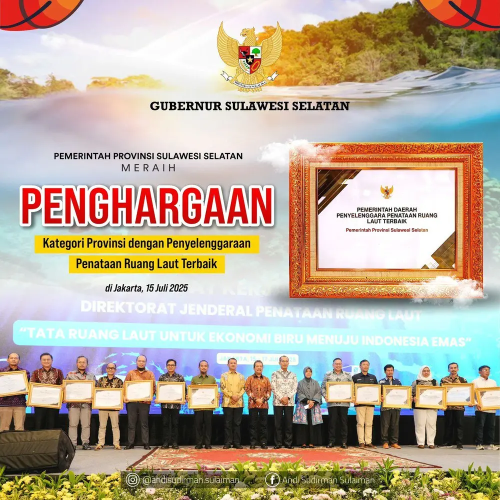 Gubernur Andi Sudirman Raih Penghargaan Penataan Ruang Laut Terbaik dari Kementerian Kelautan dan Perikanan 2 Gubernur Andi Sudirman Raih Penghargaan Penataan Ruang Laut Terbaik dari Kementerian Kelautan dan Perikanan