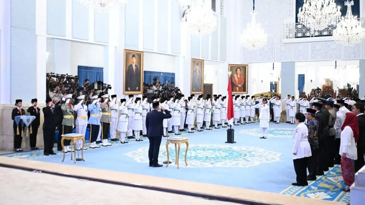 76 Pelajar dari 38 Provinsi Dikukuhkan Jadi Anggota Paskibraka 2025