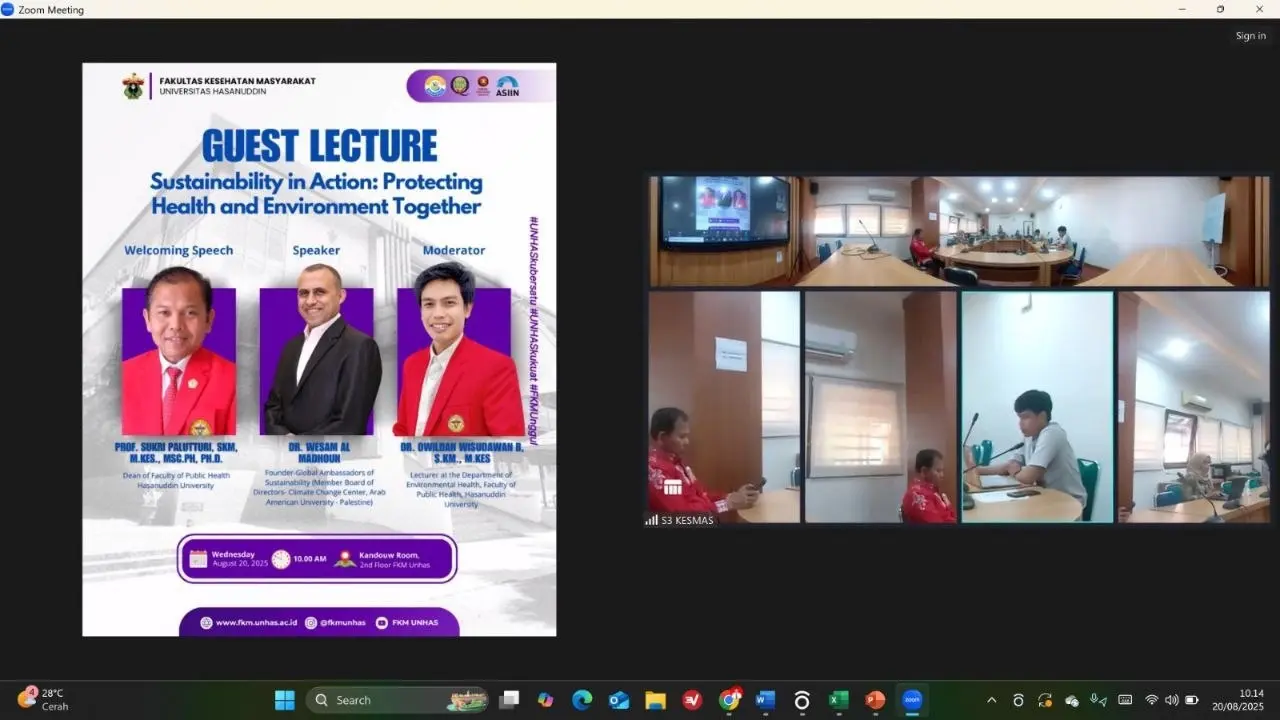 FKM Unhas Gelar Kuliah Tamu Internasional Bahas Kesehatan dan Lingkungan
