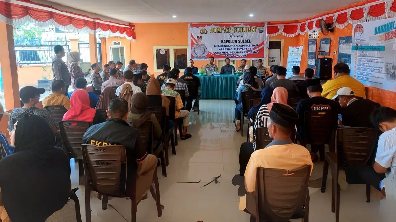 Polda Sulsel Gelar Jum’at Curhat di Manggala, Warga Laporkan Isu Narkoba dan Usulkan Pos Kamling Aktif Kembali