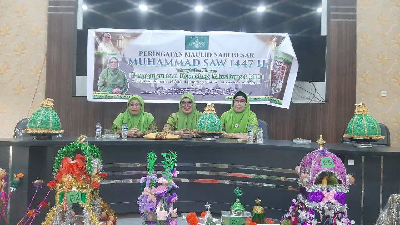 Maulid Nabi di Manggala Meriah, Muslimat NU Kukuhkan Pengurus Baru