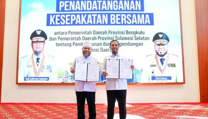 Sulsel-Bengkulu Sepakat Kerja Sama, Helmi Hasan: Program Andi Sudirman Bisa Jadi Percontohan Nasional