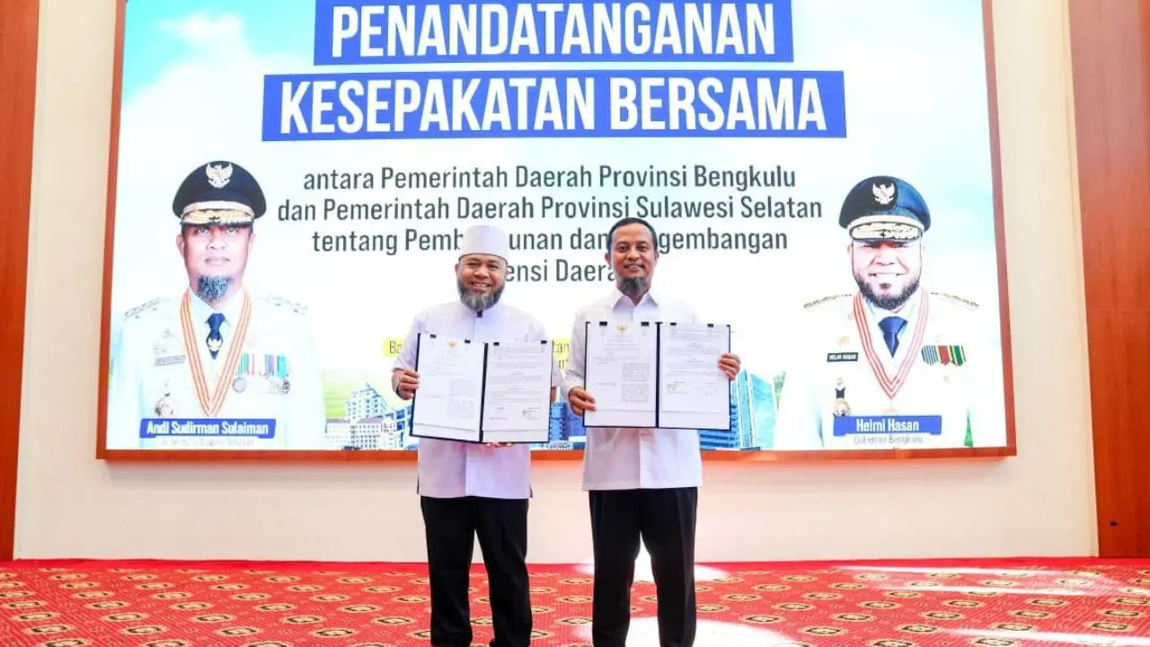 Sulsel-Bengkulu Sepakat Kerja Sama, Helmi Hasan: Program Andi Sudirman Bisa Jadi Percontohan Nasional