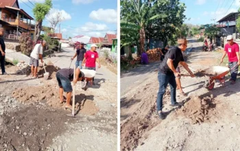 Pemerintah Kelurahan Bontoa bersama Warga Gelar Jumat Bersih dengan Kerja Bakti Timbuni Jalan Berlubang