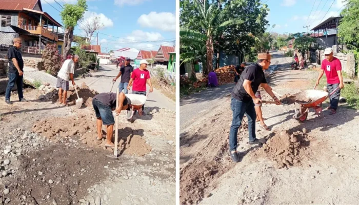 Pemerintah Kelurahan Bontoa bersama Warga Gelar Jumat Bersih dengan Kerja Bakti Timbuni Jalan Berlubang