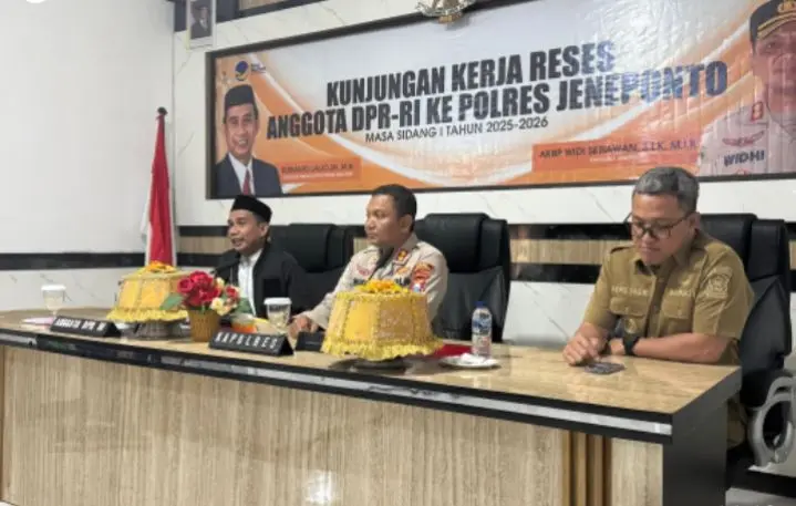 Bupati dan Kapolres Terima Anggota Komisi III DPR RI Rudianto Lallo Saat Reses di Polres Jeneponto