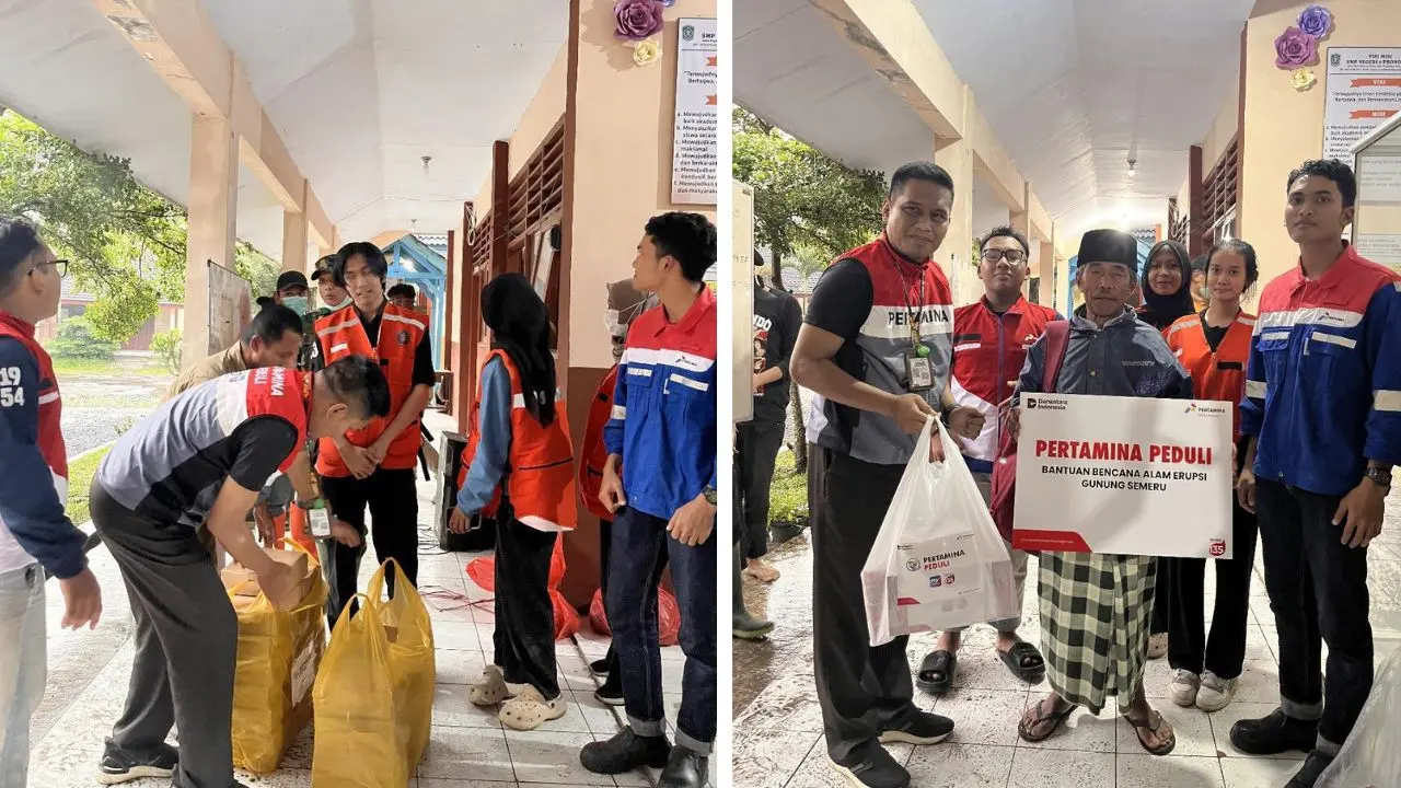 Bantu Pengungsi Erupsi Semeru, Pertamina Patra Niaga Turun Langsung ke Lapangan