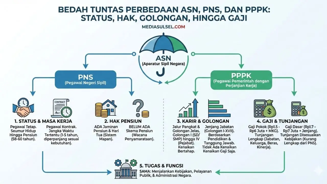 Bedah Tuntas Perbedaan ASN, PNS, dan PPPK: Status, Hak, Golongan, hingga Gaji 2 Bedah Tuntas Perbedaan ASN, PNS, dan PPPK: Status, Hak, Golongan, hingga Gaji