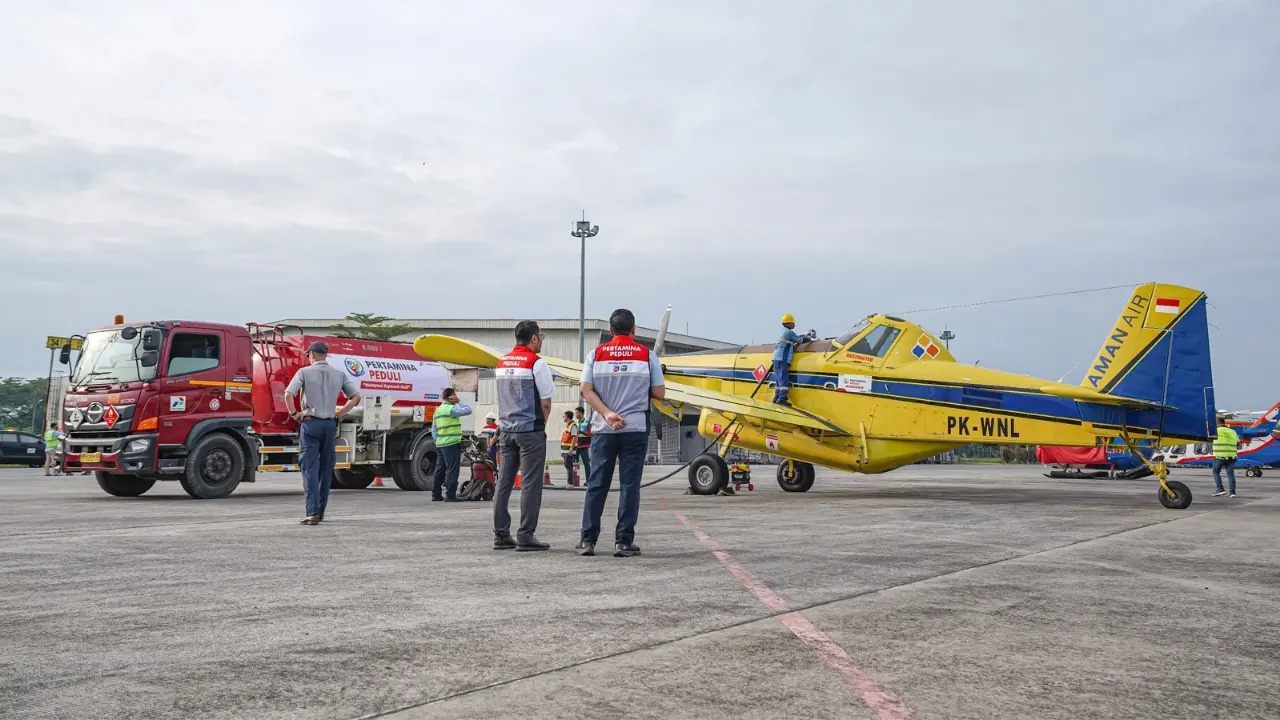 Pertamina Kirim BBM ke Bener Meriah via Udara, Air Tractor Lepas Landas dari Kualanamu