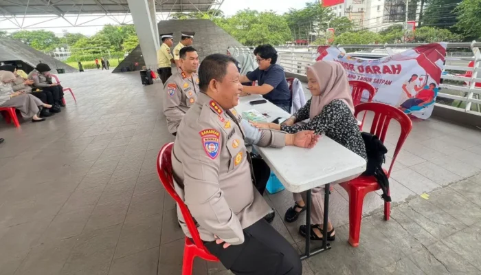 Rangkaian HUT Satpam ke-45, Polda Sulsel Gandeng ABUJAPI, APSI dan PMI Gelar Donor Darah
