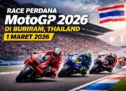Race Perdana MotoGP 2026 akan Digelar di Sirkuit Buriram Thailand 1 Maret 2026. Ini Jadwal Lengkapnya