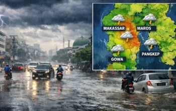Waspada Banjir, Cuaca Sulsel Didominasi Awan Tebal dan Hujan Lebat