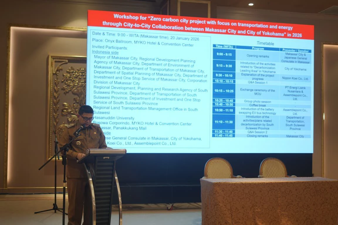 Wali Kota Makassar Buka Workshop Zero Carbon City, Fokus Transportasi dan Energi Bersama Yokohama