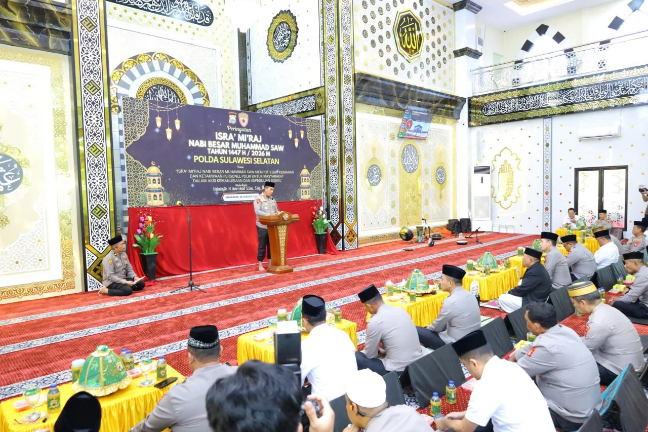 Polda Sulsel Peringati Isra Mi’raj 1447 H, Kapolda Tekankan Penguatan Iman dan Pelayanan Humanis