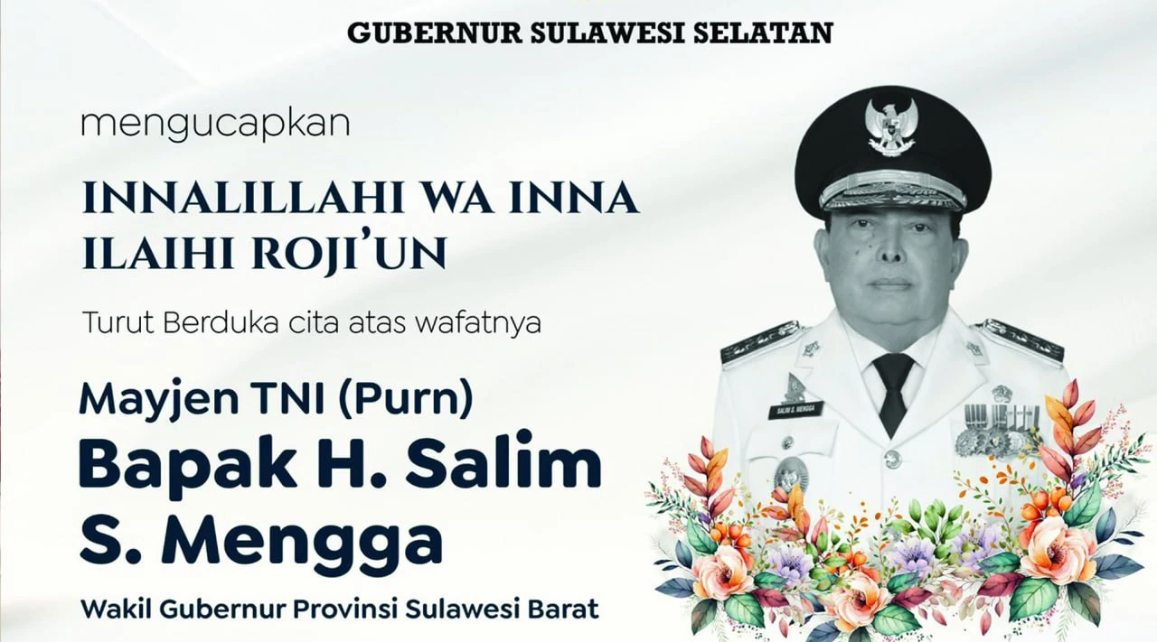 Wagub Sulbar Salim S. Mengga Tutup Usia, Gubernur Sulsel Sampaikan Berbelasungkawa