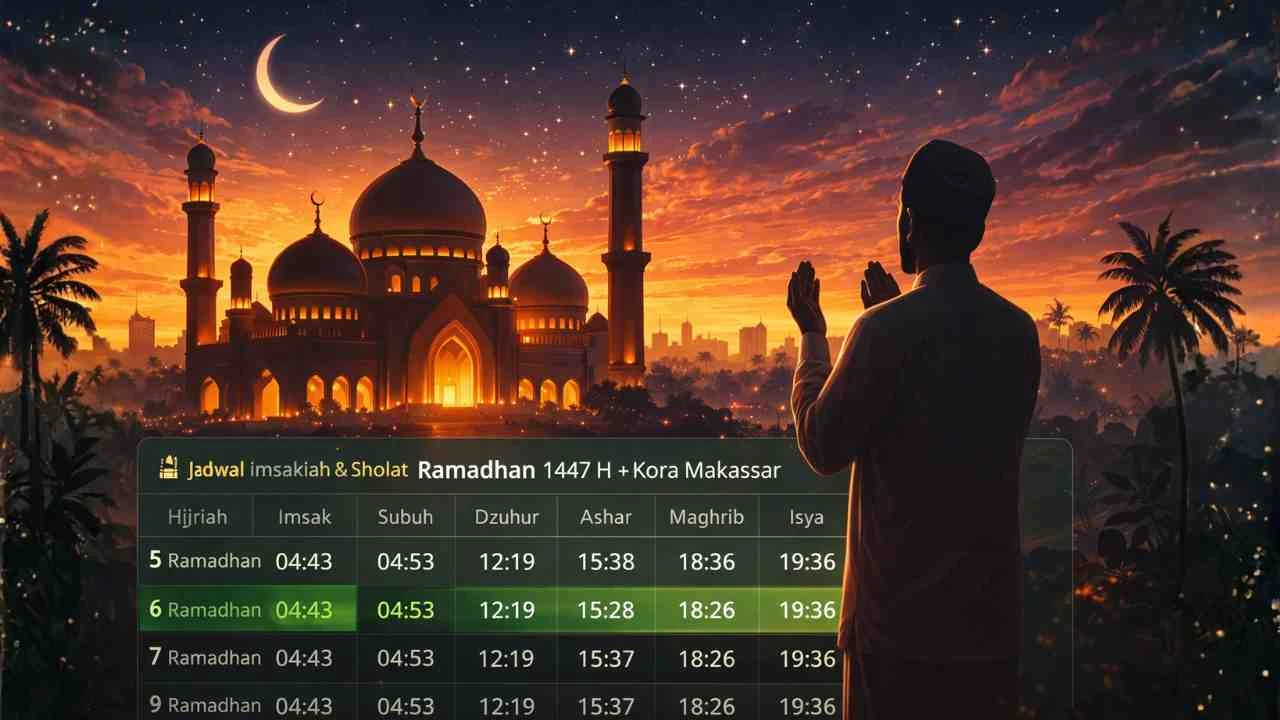 Jadwal Imsakiyah dan Sholat Makassar Hari Ini dan Selama Ramadhan 1447 H