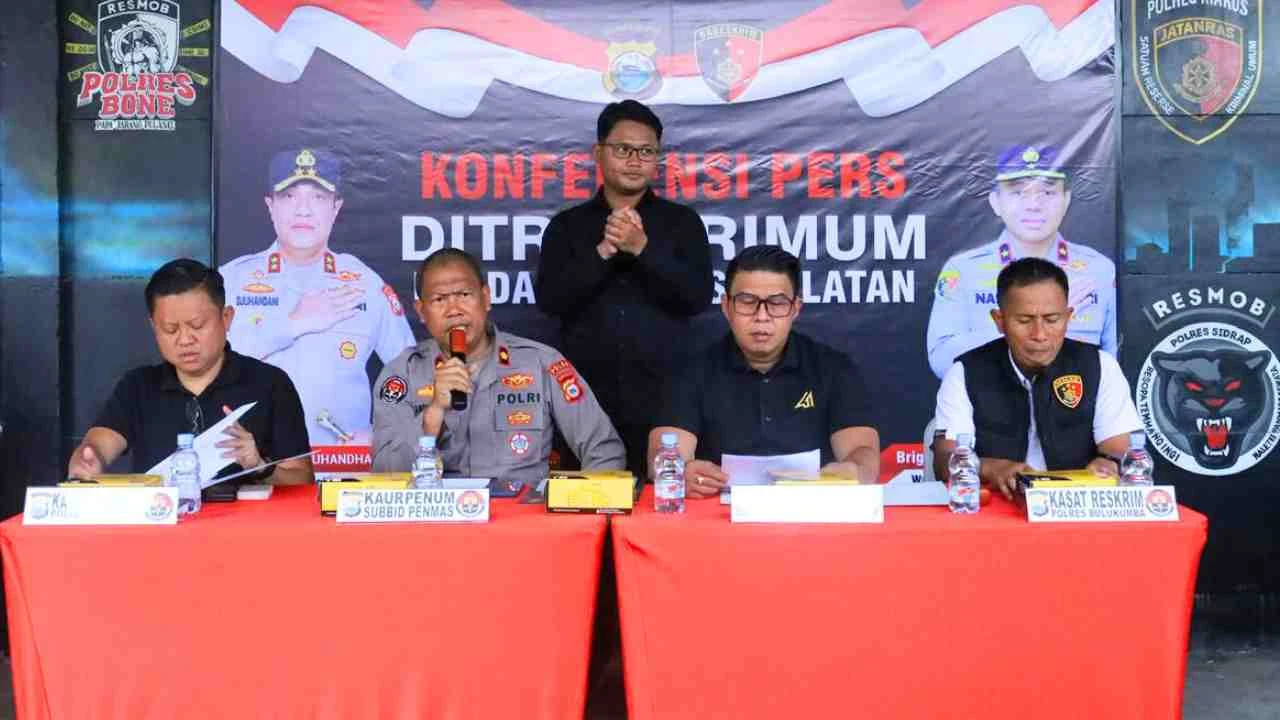 Polda Sulsel Ungkap 11 Kasus Curanmor, 4 Tersangka Diamankan
