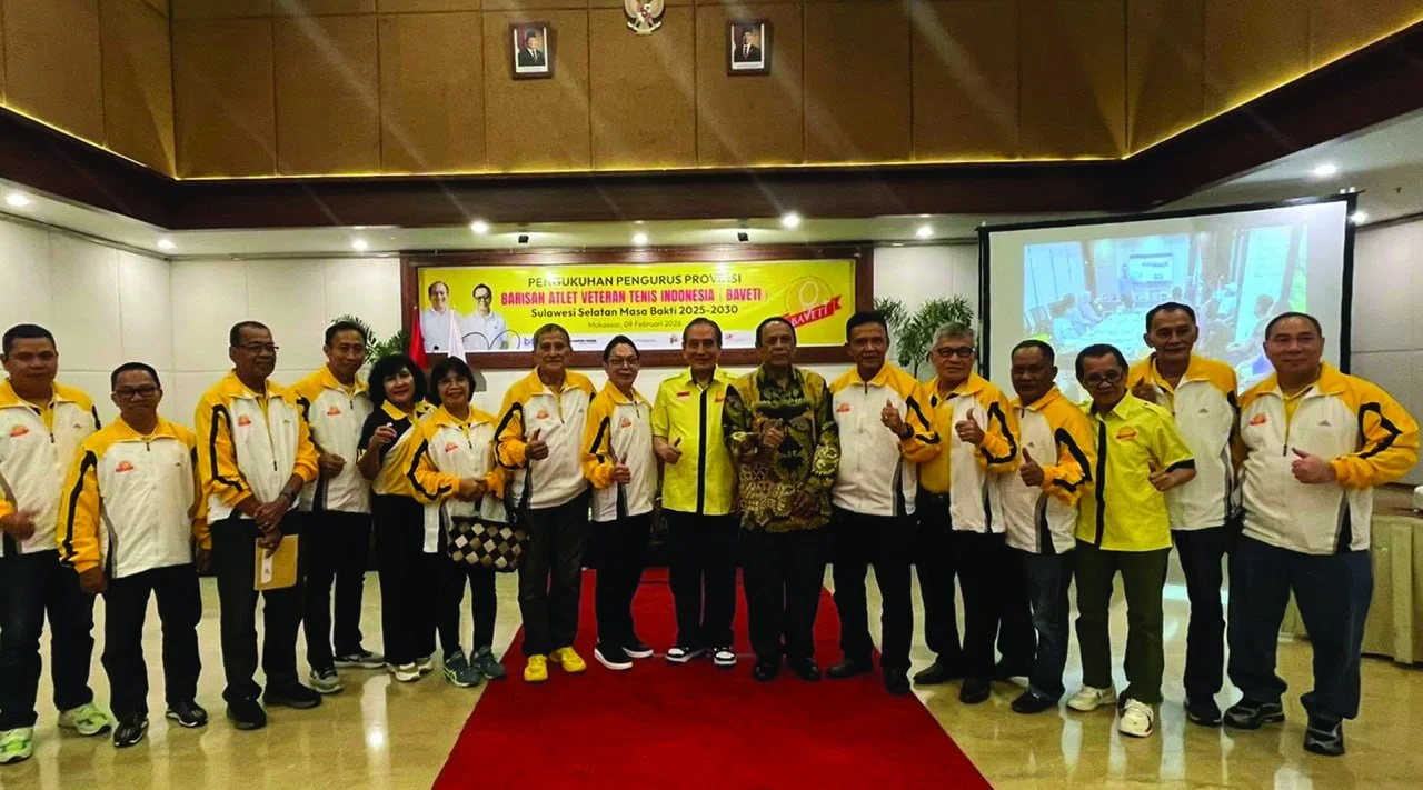BAVETI Sulsel Resmi Dikukuhkan, Fokus Perluas Organisasi dan Gairahkan Tenis Veteran
