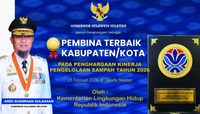 Gubernur Andi Sudirman Terima Penghargaan Nasional Pengelolaan Sampah 2026, Terbaik Kedua se-Indonesia