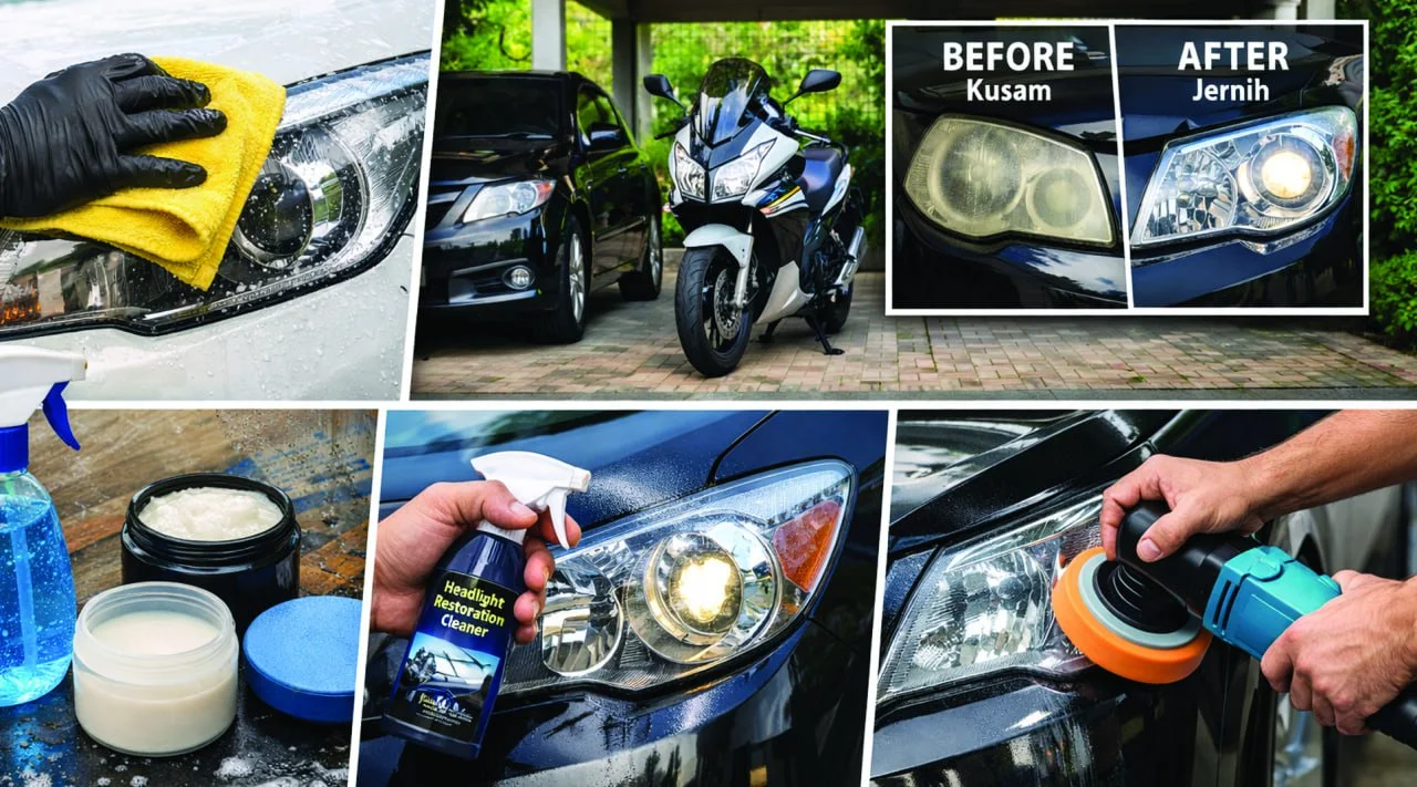 Tips Merawat Kaca Lampu Utama Motor dan Mobil Agar Tidak Cepat Kusam