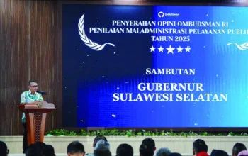 Ombudsman Serahkan Rapor Pelayanan Publik Sulsel 2025, Mayoritas Instansi Masuk Kategori Baik