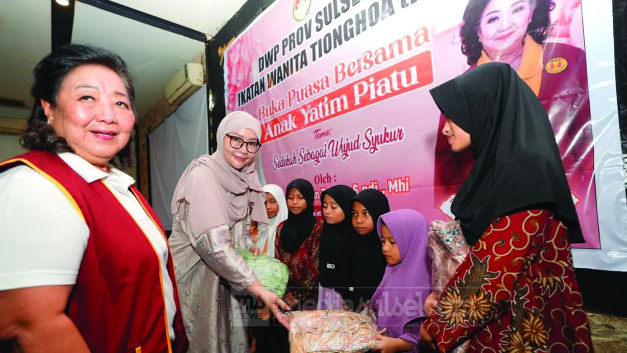 DWP Sulsel dan IWATI Berbagi Berkah Ramadan, 100 Anak Yatim Buka Puasa Bersama di Makassar