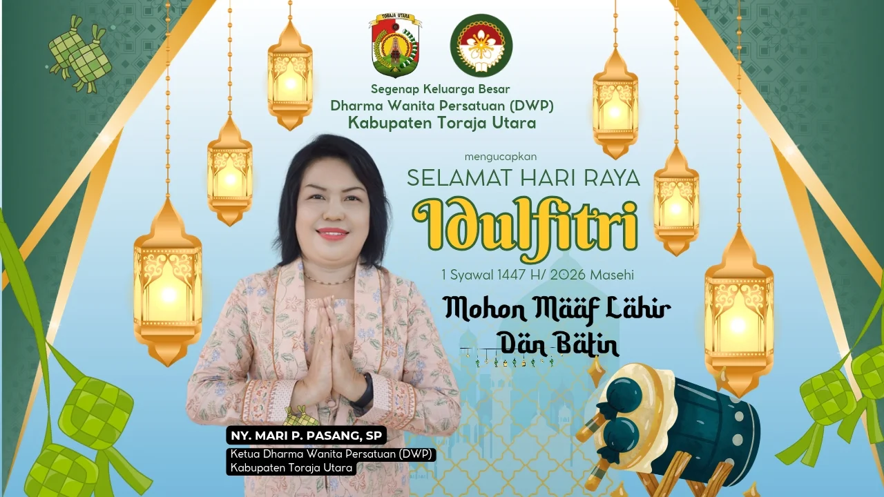 Ketua DWP Toraja Utara, Mari P. Pasang Sampaikan Ucapan Idul Fitri 1447 H/2026 M