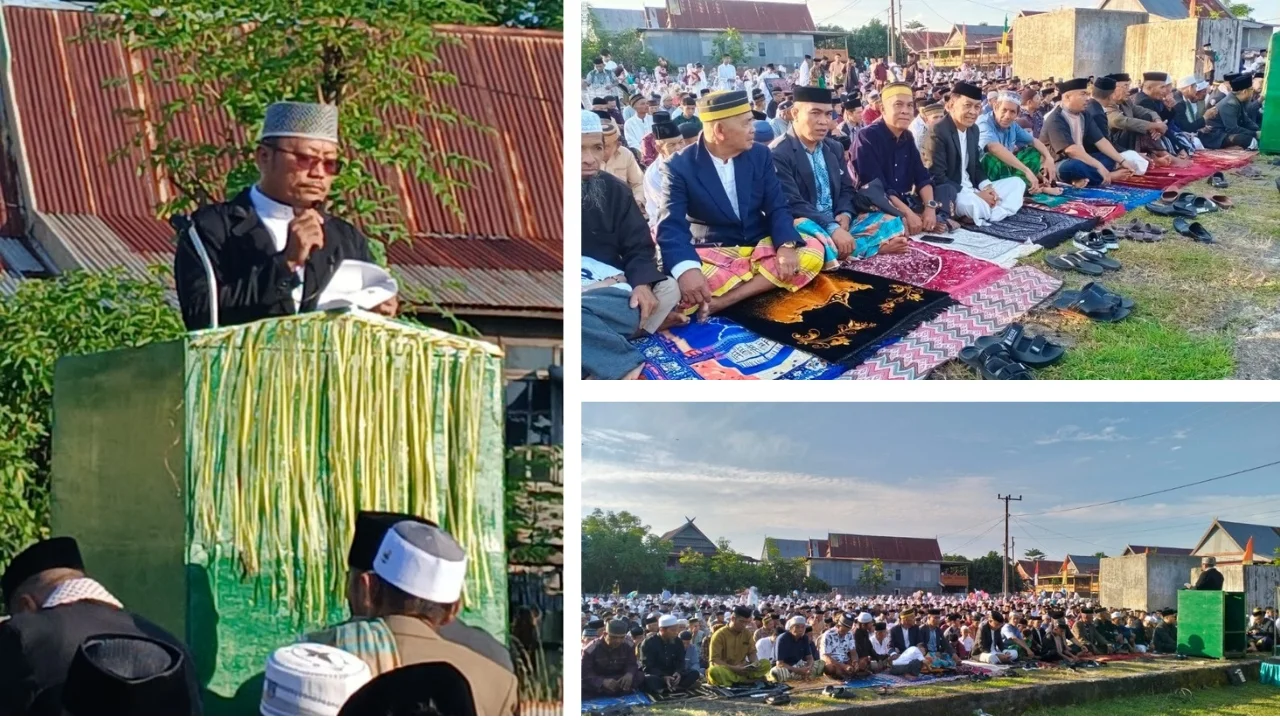 Jamaah Salat Id Membludak di Lapangan Bontoa, Lurah Bontoa Bacakan Sambutan Seragam Bupati Jeneponto