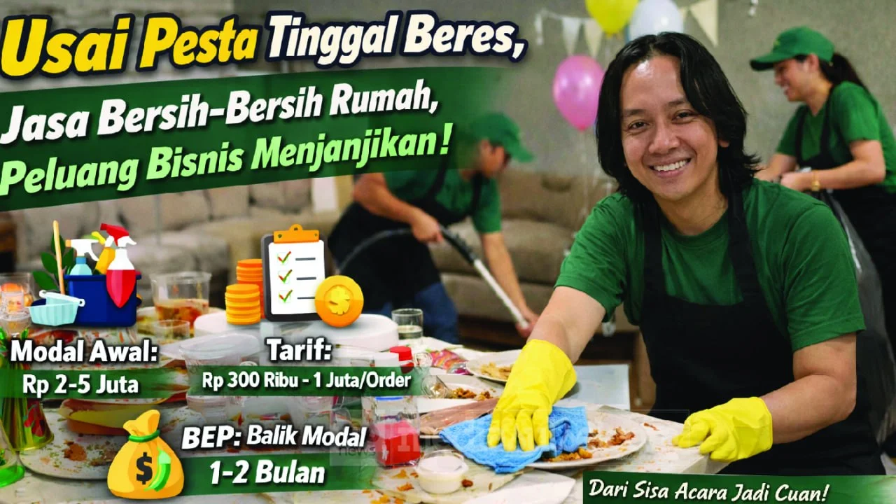 Usai Pesta Tinggal Beres, Jasa Bersih-Bersih Rumah Jadi Peluang Bisnis Menjanjikan