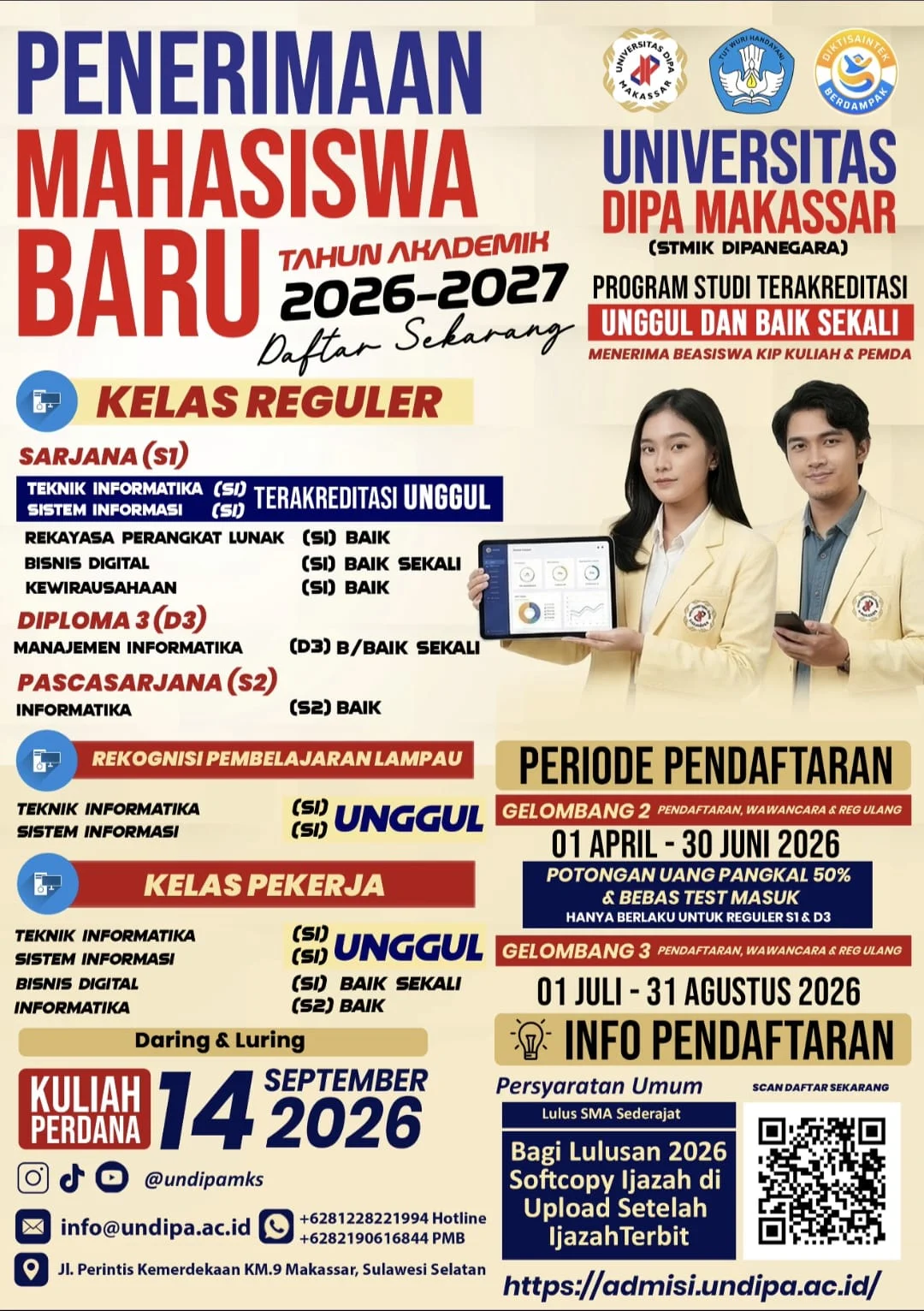 Penerimaan Mahasiswa Baru Universitas Dipa Makassar