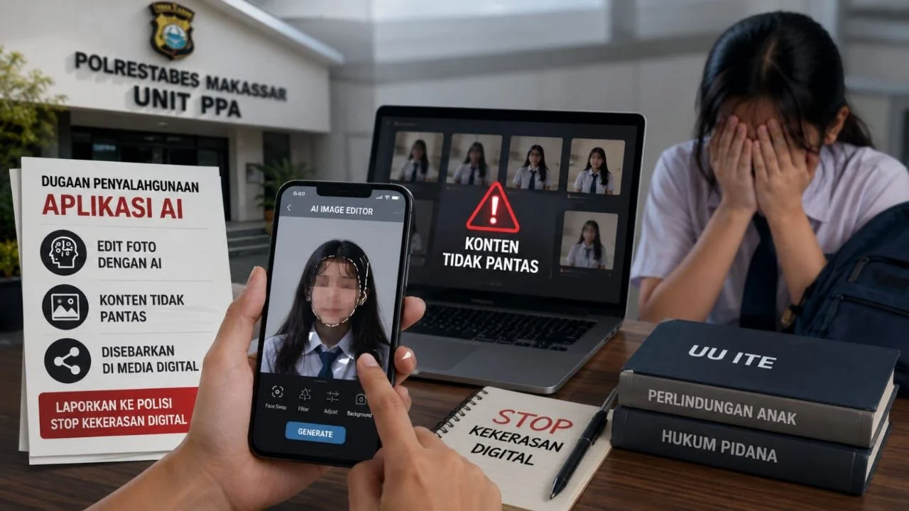 Polisi Selidiki Dugaan Penyebaran Foto Asusila Editan AI Libatkan Siswa SMP di Makassar