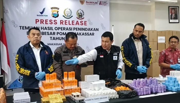 Rumah di Panakkukang Jadi Pabrik Kosmetik Ilegal, BBPOM Makassar Sita Ribuan Produk Berbahaya Senilai Rp700 Juta