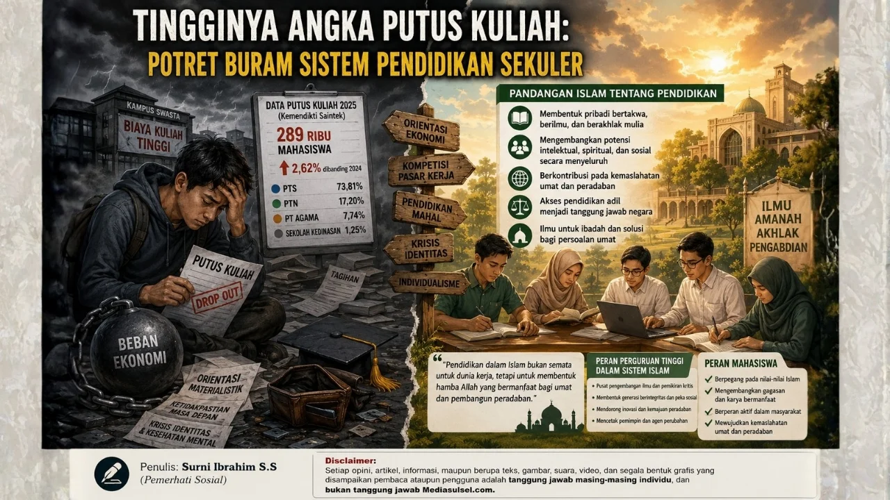 Tingginya Angka Putus Kuliah: Potret Buram Sistem Pendidikan Sekuler