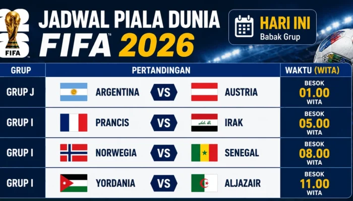 Jadwal Piala Dunia 2026 Hari Ini: Argentina dan Prancis Hadapi Laga Penentu Dini Hari Nanti