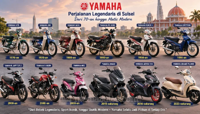 Jalan Panjang Yamaha Menguasai Pasar Sulsel, Dari Motor Sport Legendaris hingga Raja Skutik