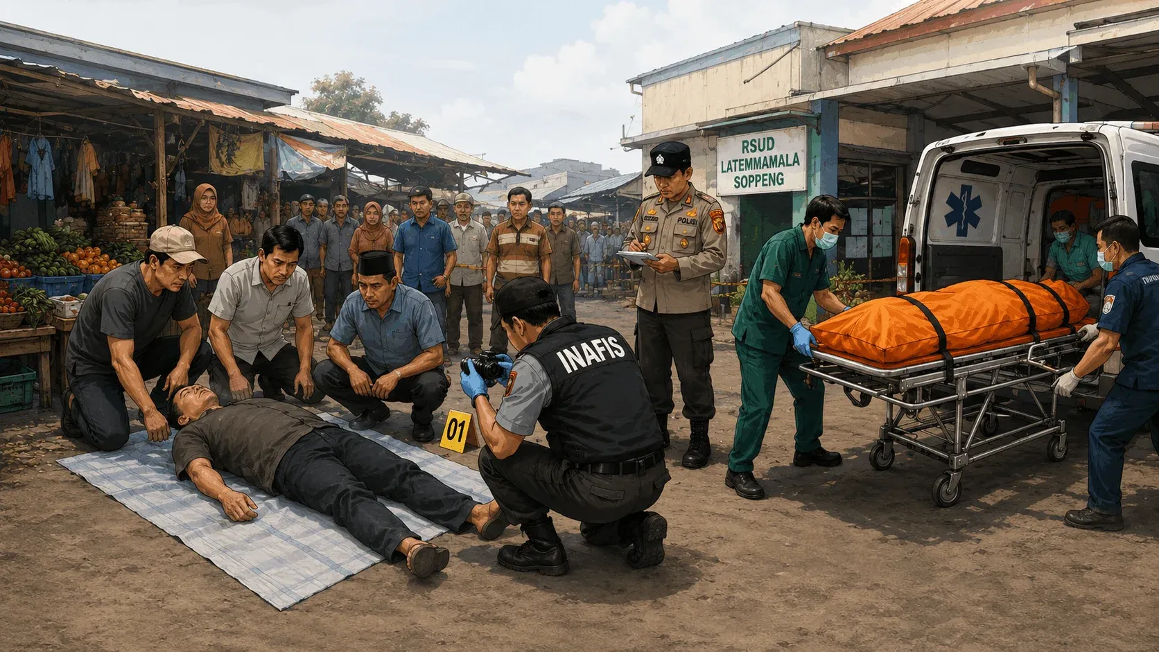 Pria Ditemukan Meninggal di Pasar Sentral Soppeng, Polisi: Tak Ada Tanda Kekerasan