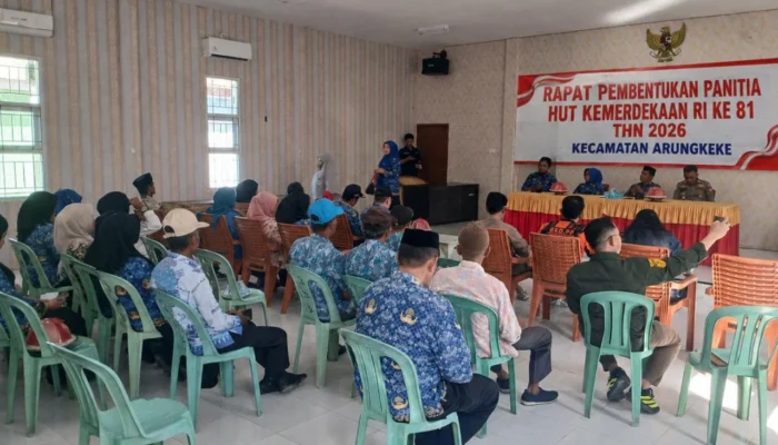 Jelang HUT RI ke-81, Pemerintah Kecamatan dan Polsek Arungkeke Susun Rangkaian Kegiatan
