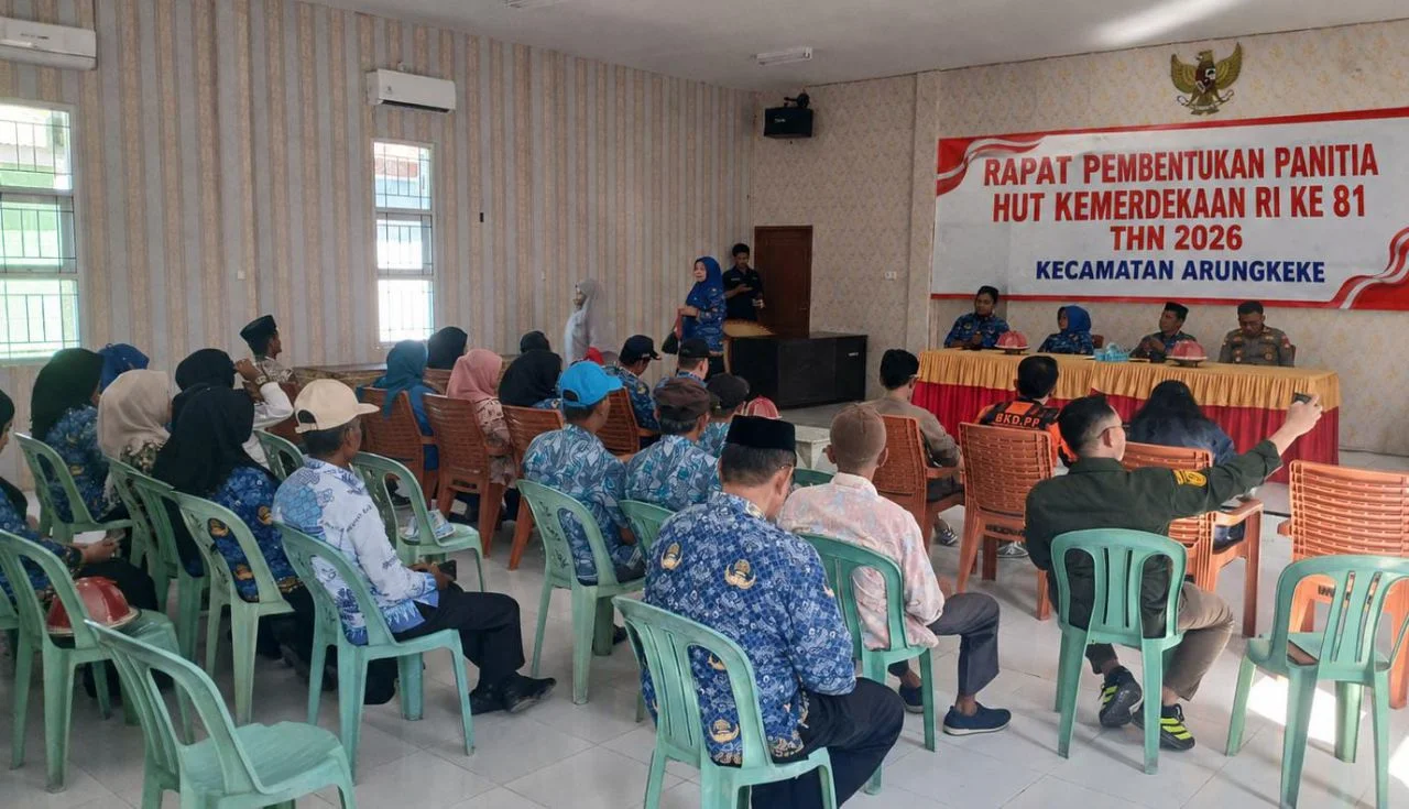 Jelang HUT RI ke-81, Pemerintah Kecamatan dan Polsek Arungkeke Susun Rangkaian Kegiatan