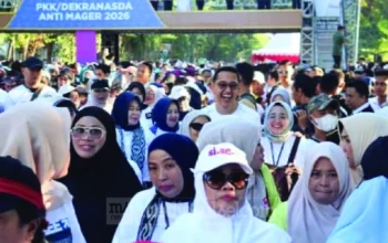 Wabup Sidrap Pimpin Delegasi Promosikan UMKM di Jalan Sehat HUT Dekranas dan HKG PKK Nasional 7 Dekranasda Sidrap