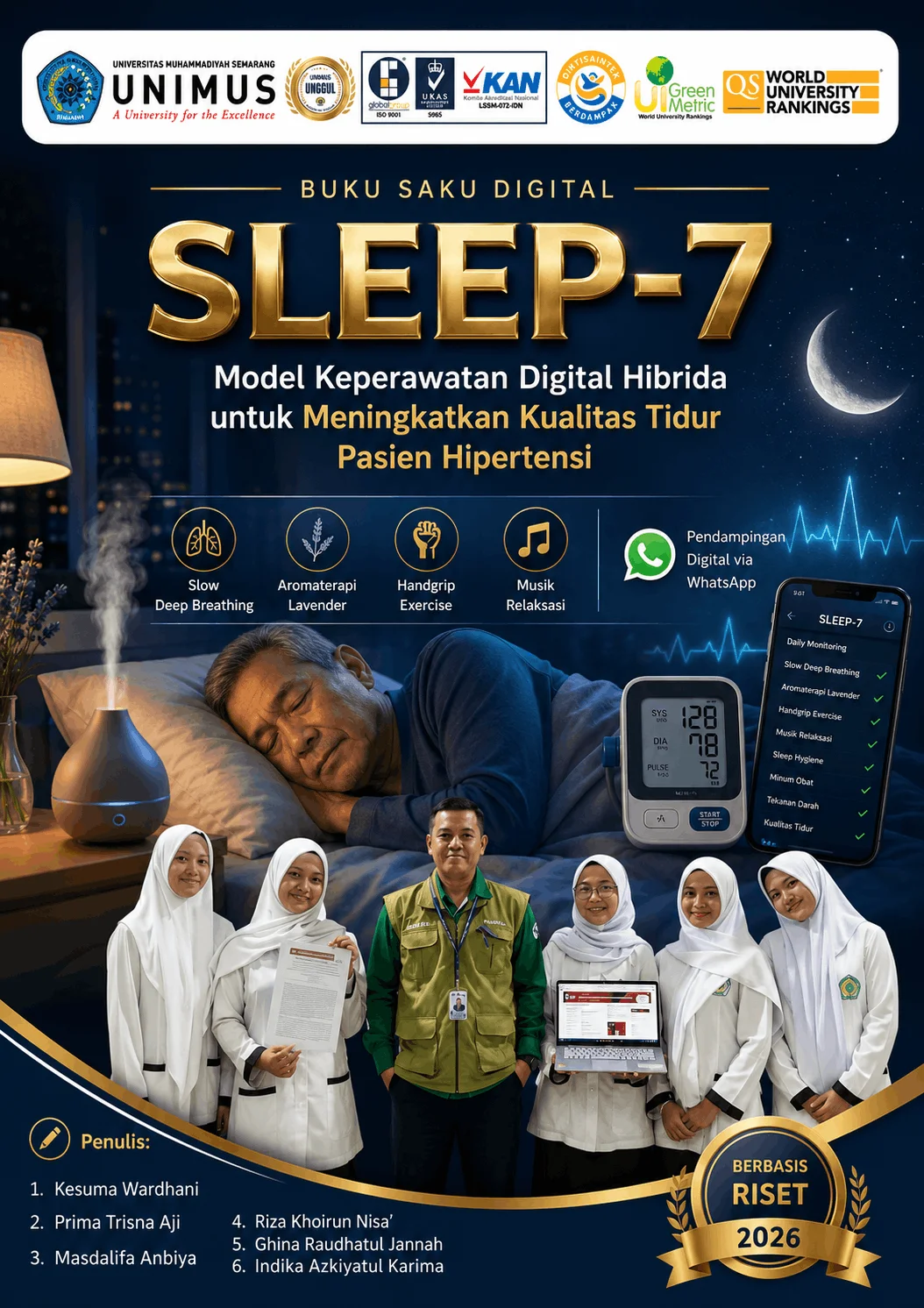SLEEP-7 Karya Mahasiswa UNIMUS Siap Bantu Pasien Hipertensi Tidur Lebih Nyenyak